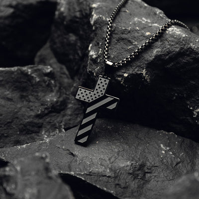 American Flag Cross Necklace