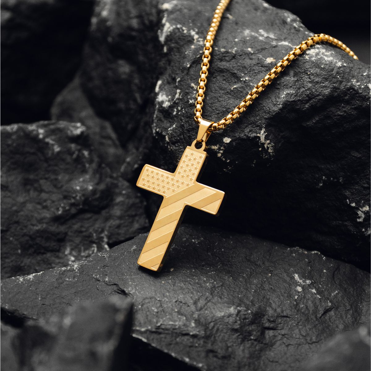 American Flag Cross Necklace