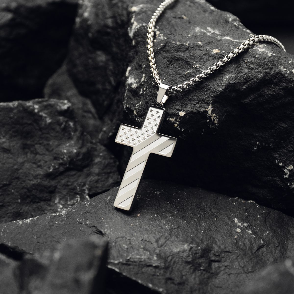 American Flag Cross Necklace