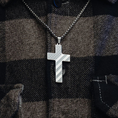 American Flag Cross Necklace