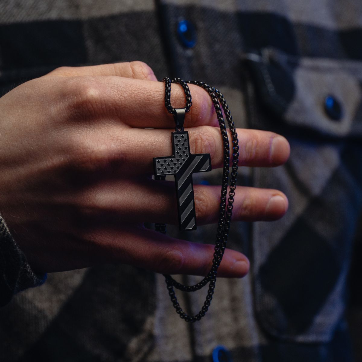 American Flag Cross Necklace
